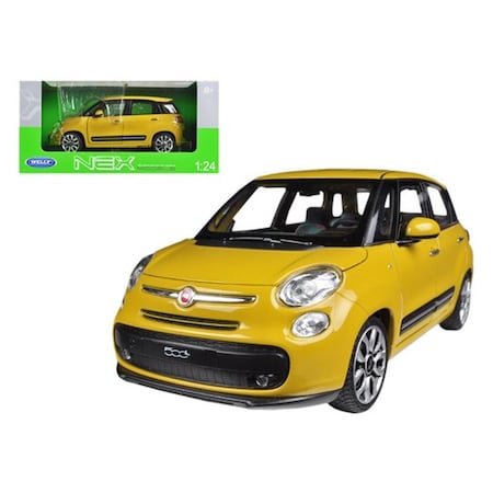 Welly 2013 Fiat 500L Yellow 1-24 Diecast Car Model 24038y